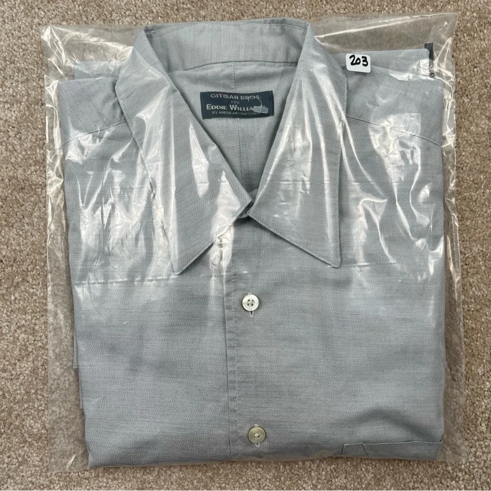 Gitman Bros Shirt Adult 16.5 Gray Button Up Cotton Long Sleeve Dress Shirt Men